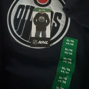 NHL Oilers Blue Hoodie XL 14 -16 y/O